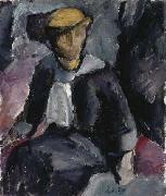 Valle Rosenberg Sitting lady oil on canvas